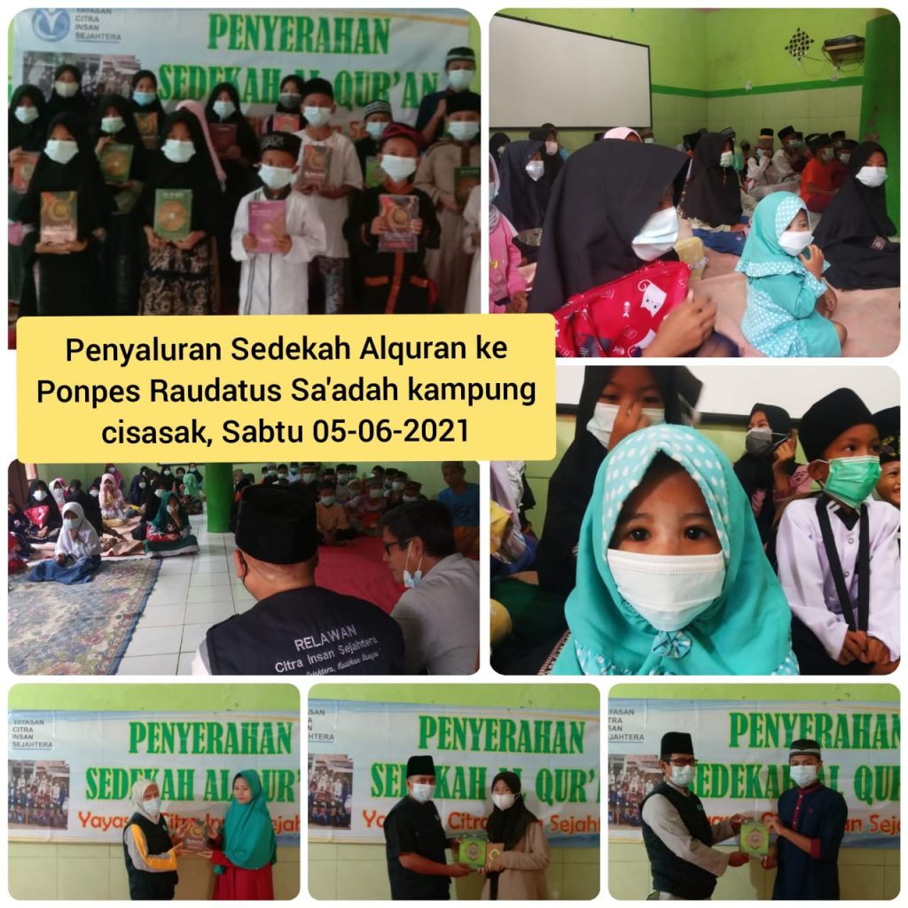 distribusi sedekah Al Qur'an ycis 5 Juni 2021