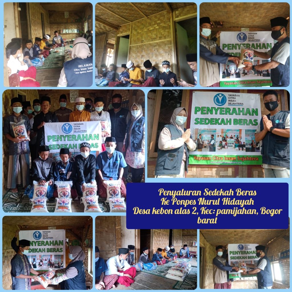 Kegiatan Sedekah beras untuk santri yatim penghafal Al Qur'an di Ponpes Nurul Hidayah