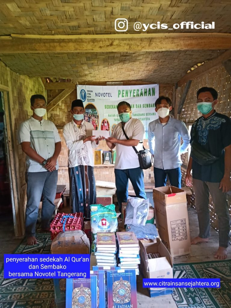Distribusi Sedekah Al Qur'an dan Sembako 11 September 2021 yayasan citra insan sejahtera
