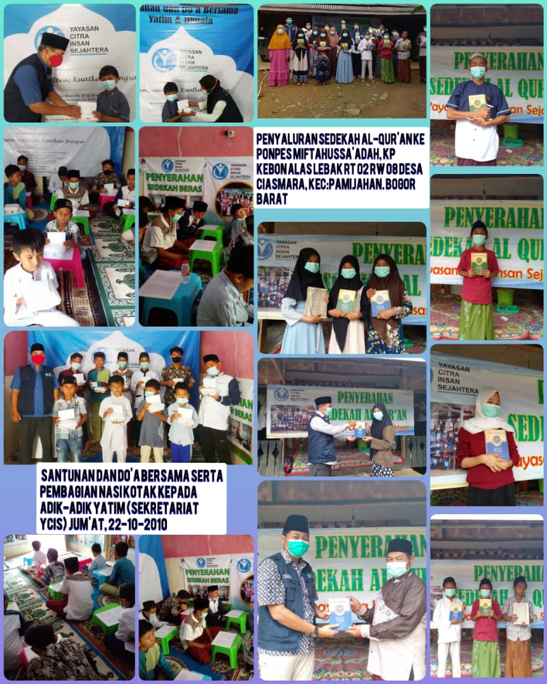 kegiatan sedekah Al Qur'an 23102021 yayasan citra insan sejahtera