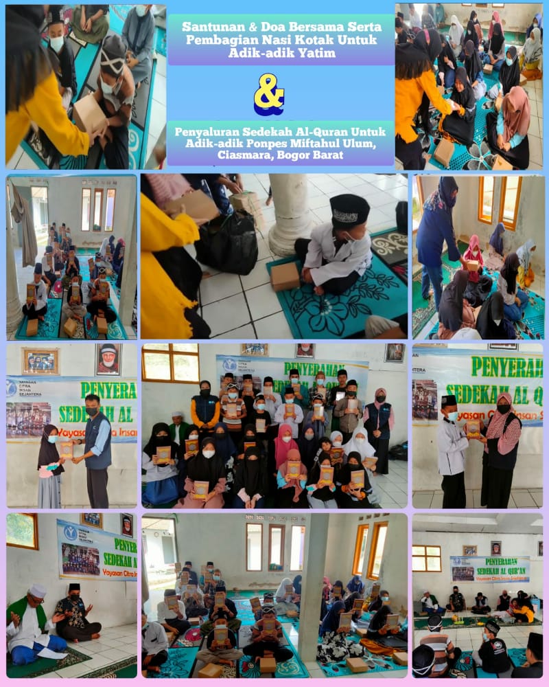 sedekah Al Qur'an Santunan dan Do’a Bersama yatim 2 Januari 2022 Citra Insan Sejahtera